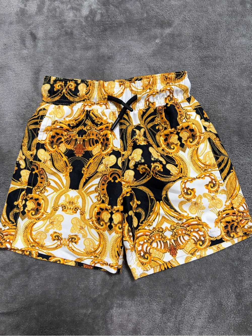 NOVAKids Boys 4T Gold & Black Swim Trunks Like New